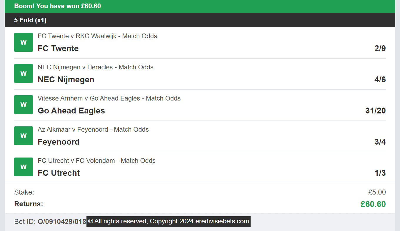 Eredivisie Bets- Winner Multi - 2024-02-04