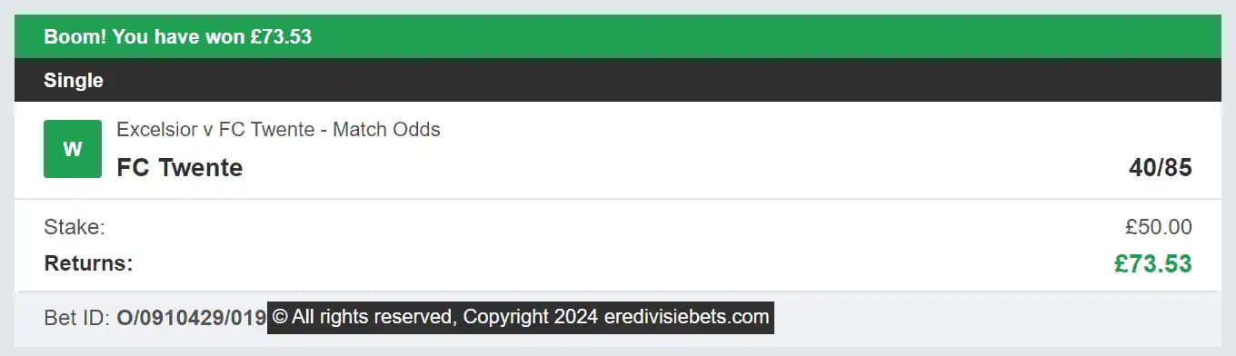 Eredivisie Bets- Winner 1 - 2024-02-10