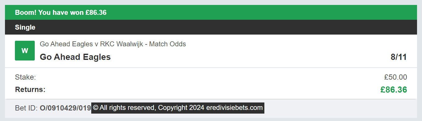 Eredivisie Bets- Winner 1 - 2024-03-02