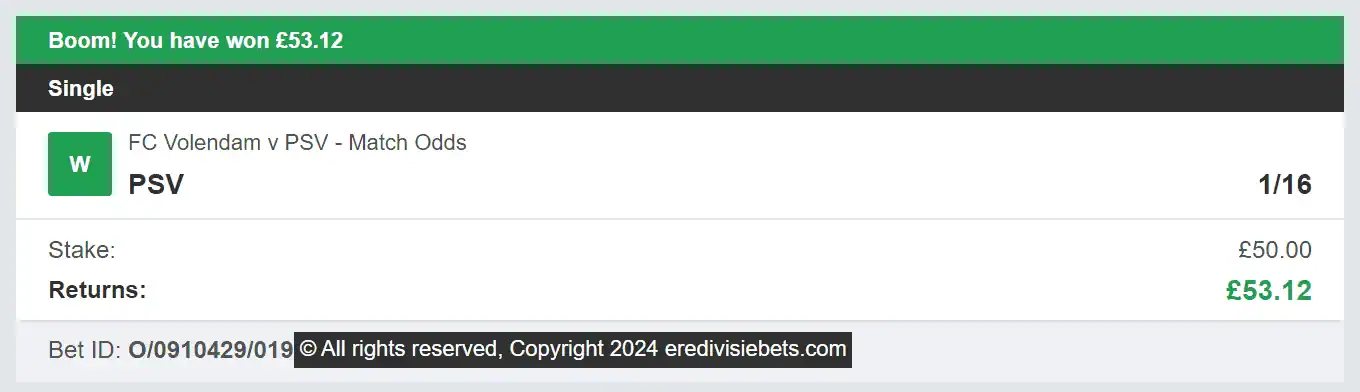 Eredivisie Bets- Winner 4 - 2024-02-11