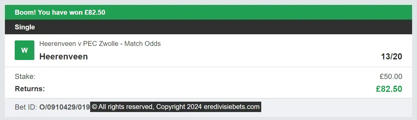 Eredivisie Bets- Winner 4 - 2024-03-03